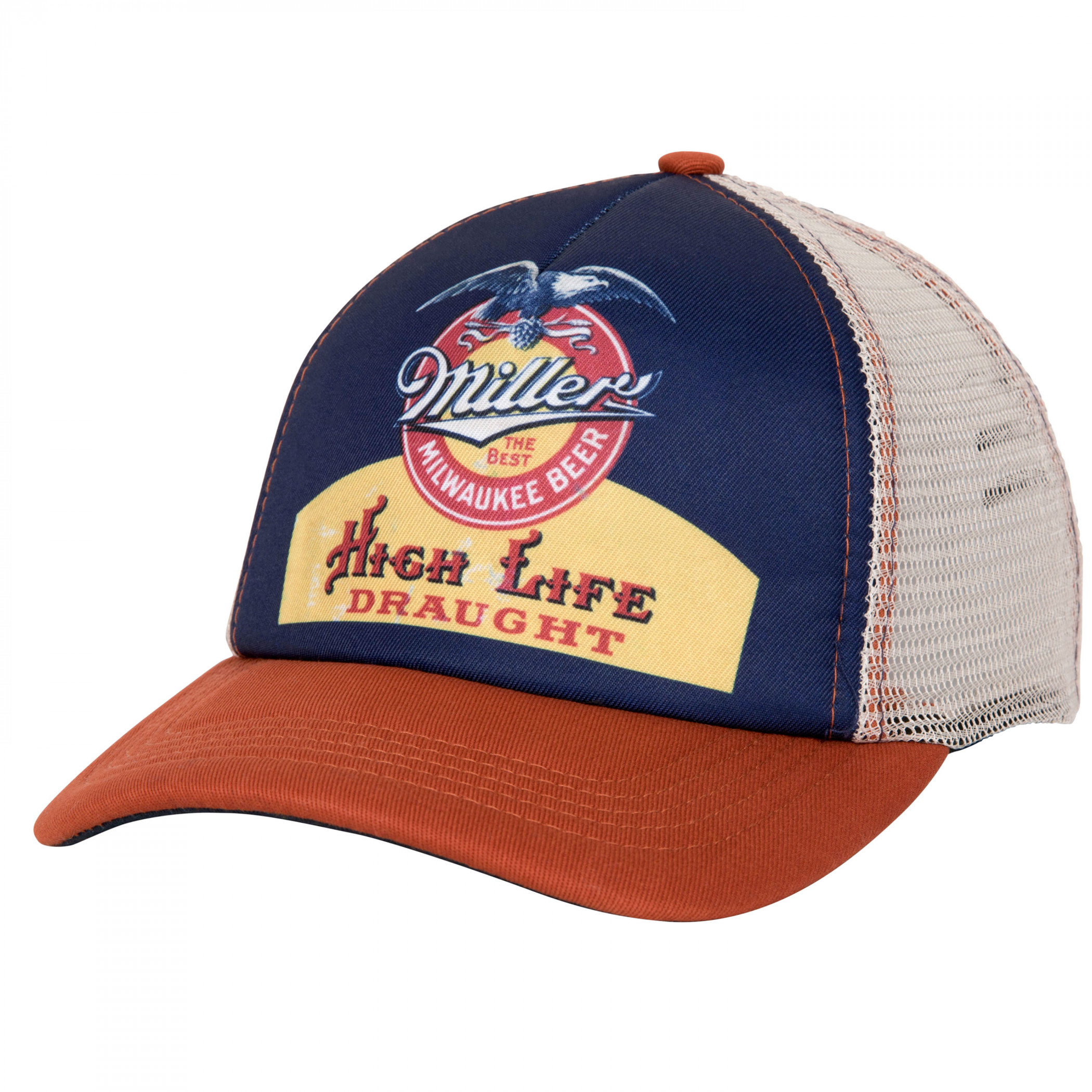 Miller High Life Vintage Label Mesh Back Snapback Hat